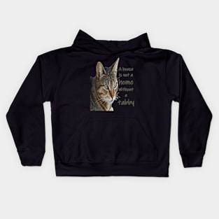 A House Is Not A Home Without A Tabby Cat Kids Hoodie